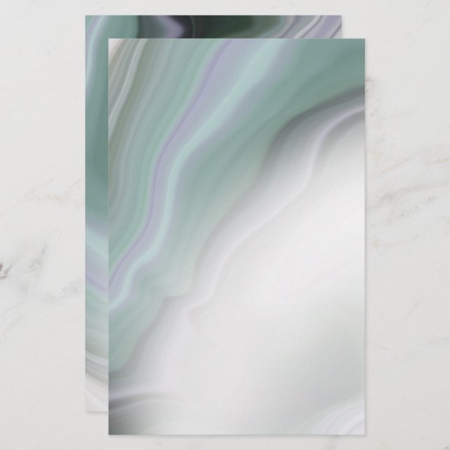 Dreamy Dusty Sage Agate Stationery (Frente/Verso)