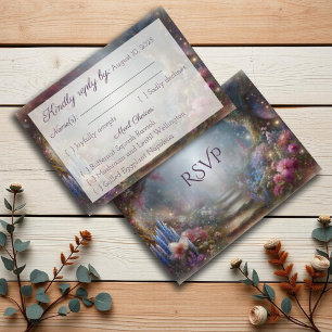 Dreamy Encantada Floresta Floral de Casamento RSVP