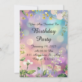 Dreamy Floral Birthday Convite