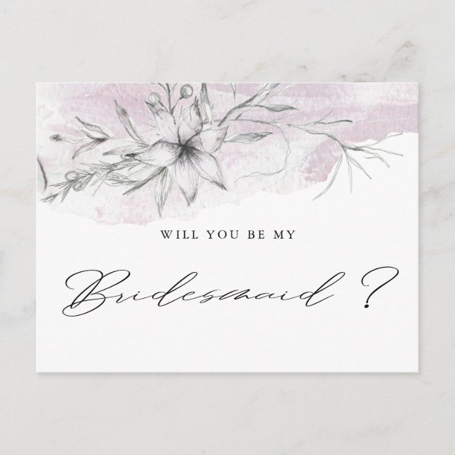 Dreamy Floral | Cartão postal Bridesmaid (Frente)
