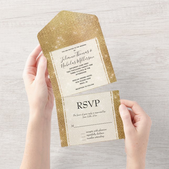 Dreamy Glitzy Dourado Sparkle Wedding (Aba destacável)