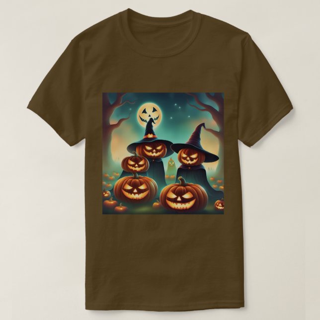 Dreamy Pumpkins Moonlight Brown T-Shirt (Frente do Design)