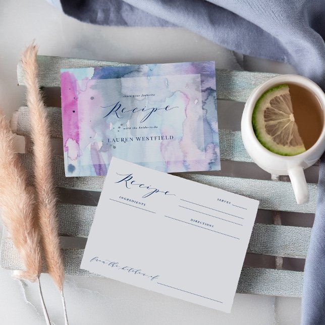 Dreamy Spring Bridal Shower Activity Recipe Card  (Criador carregado)