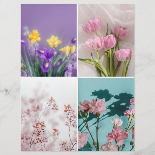 Dreamy spring flowers Scrapbook Cutout paper (Frente)