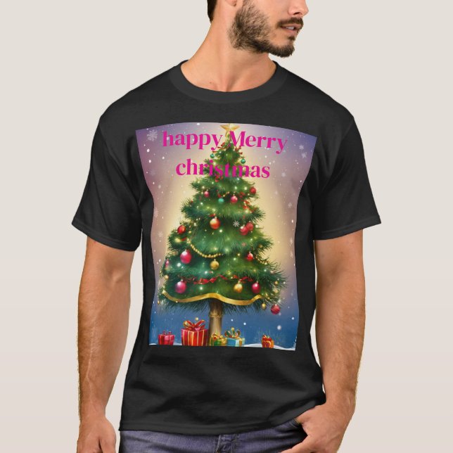 Dreamy Watercolor Árvore Natal T-Shirt (Frente)