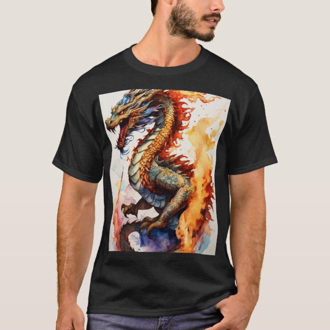 Dreamy Watercolor Dragon T-Shirt (Frente)