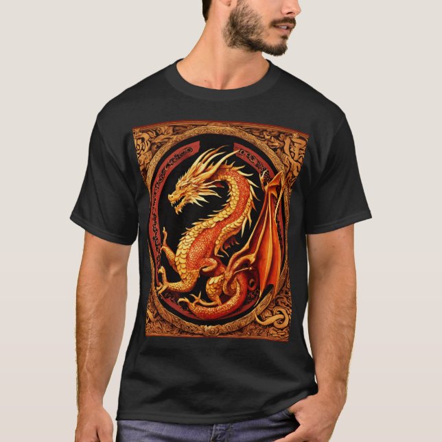 "Dreamy Watercolor Dragon T-Shirt Design" (Frente)