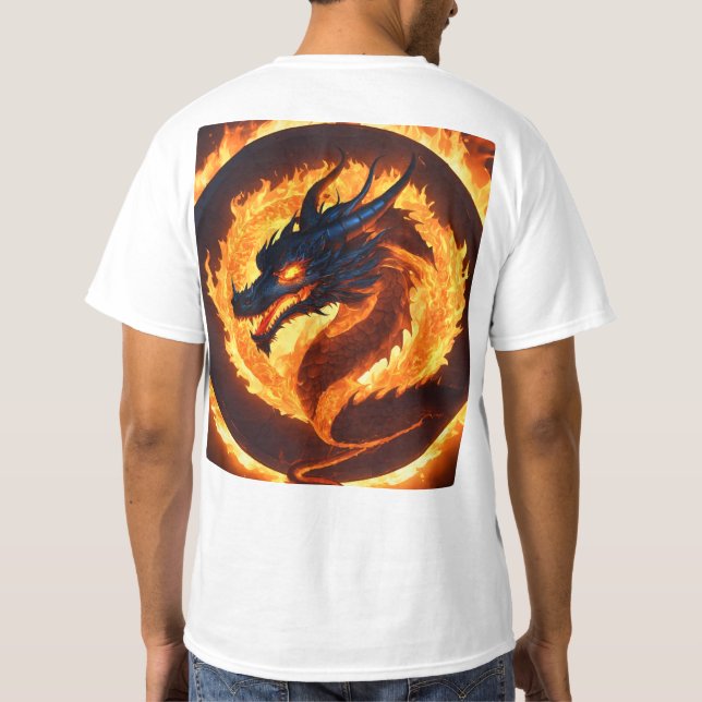Dreamy Watercolor Dragon T-Shirt Design (Verso)