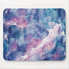 Dreamy Watercolor Galaxy & Stars Mouse Pad