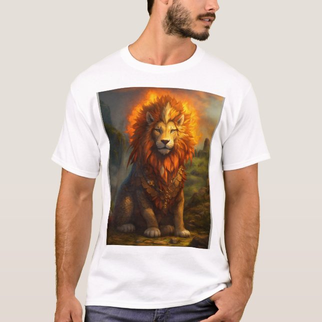"Dreamy Whimsical Lion T-Shirt Design" (Frente)