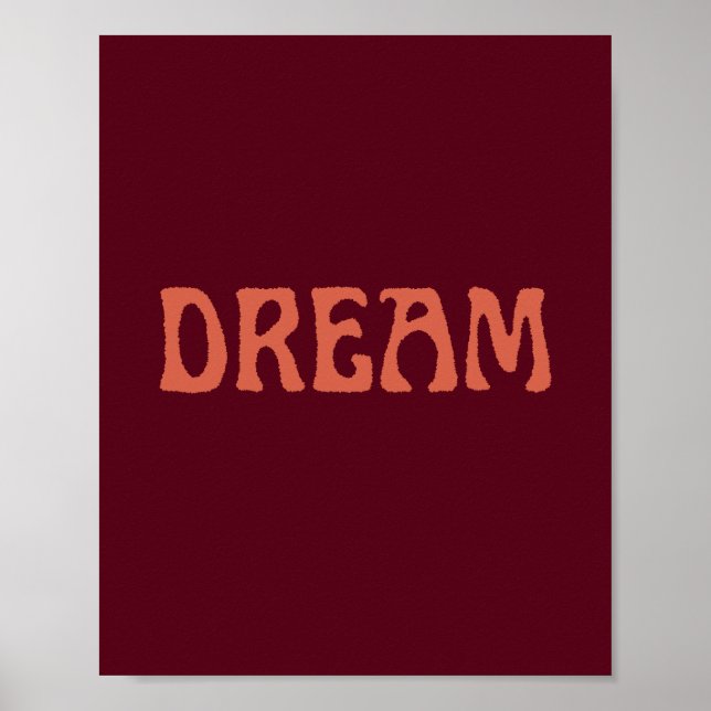 Dreart Poster Wall Art em Borgonha e Laranja (Frente)