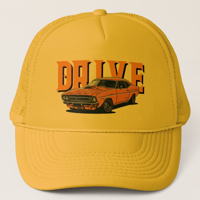 DRIVE – Boné de Carro Antigo Laranja (Frente)