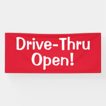 Drive-Thru Aberto! Banner