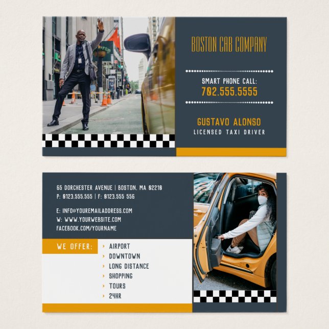 Driver de táxi | Empresa Cab (Frente & Verso)