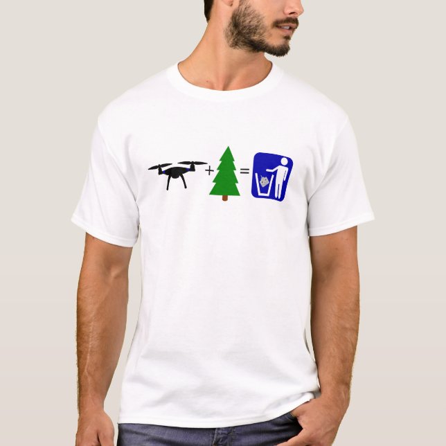 Drone Plus Tree - Camiseta Clara (Frente)