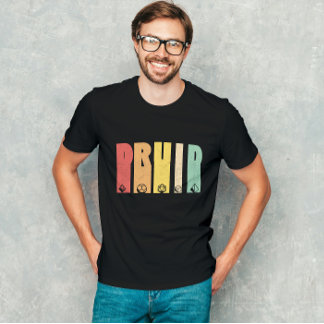 Druid Dungeon Fantasy Papel em Grunge T-Shirt