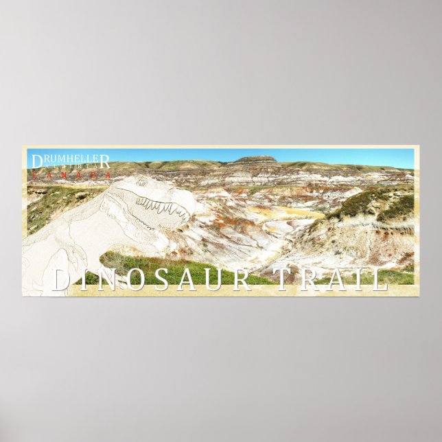 Drumheller Badlands Dinossaur Rastreio Foto Poster (Frente)
