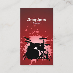 Drumkit Silhouter Splatter Red Cartão de visita