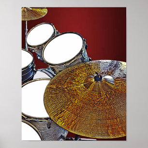 Drummer Kit Drummer Impressão Rock N Roll Music Po