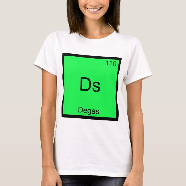 Ds - Degas Camiseta Símbolo de Elemento de Química (Frente)