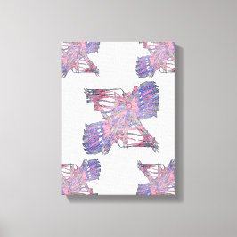 Dual Entities Pink and Blue Abstract Canvas