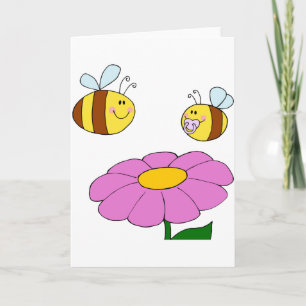 Duas Abelhas E Um Cartão De Saudação Flor