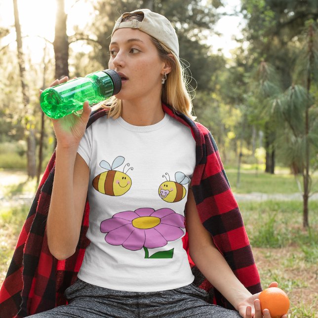 Duas Abelhas E Uma Flor Mulher Camisa (Criador carregado)