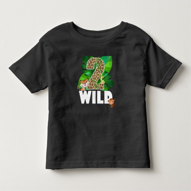 Duas camisetas do segundo aniversário Wild Toddler (Frente)