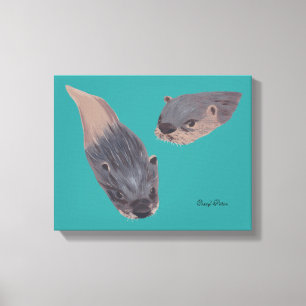 Duas Canvas de pintura de natação