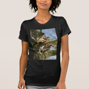 Duas Corujas nos Bosques, pássaros, Camiseta da vi