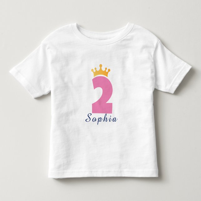 Duas e a Coroa Nome personalizado - Camiseta de cr (Frente)