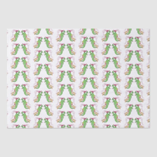 Duas ervilhas em um lenço de papel do vagem (Frente )