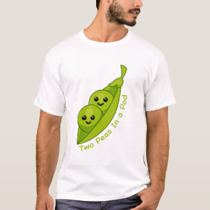 Duas ervilhas em uma camiseta picante e punny