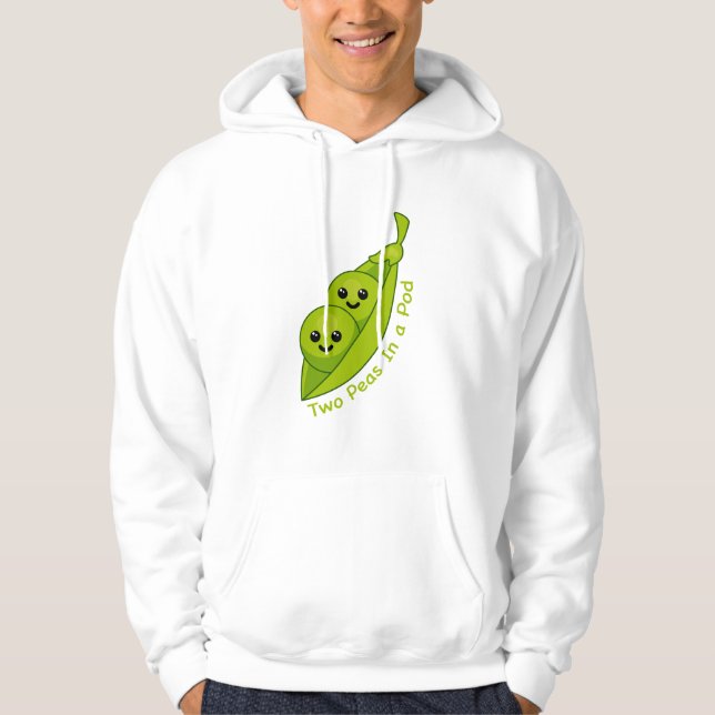 Duas ervilhas em uma camiseta picante e punny (Frente)