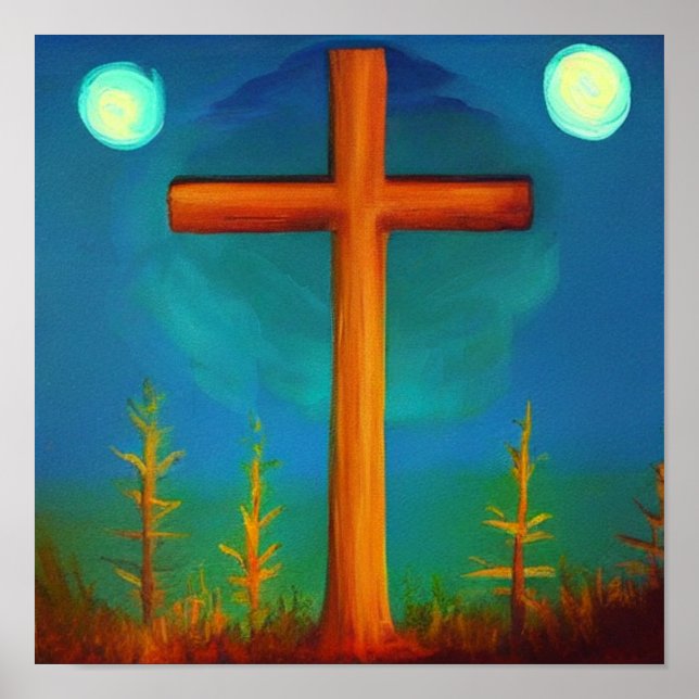 Duas Escolhas Cruzadas em um Jardim à Noite Poster (Frente)