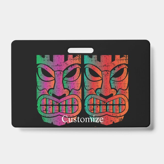 Duas esculturas de Tiki - Crachá Thunder_Cove (Frente)