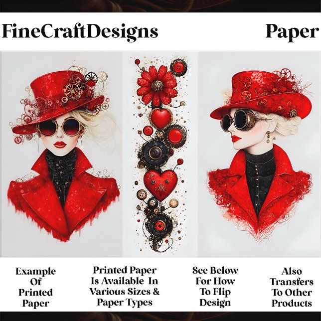 Duas Estampas Em Papel De Livro Vermelho CH4 (Criador carregado)