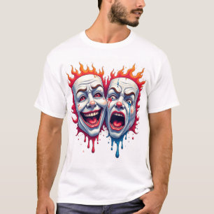 Duas Faces de Vida - Camisa de Máscara de Comédia 