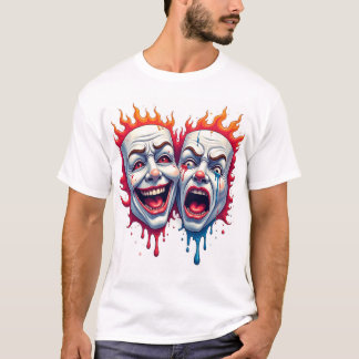 Duas Faces de Vida - Camisa de Máscara de Comédia