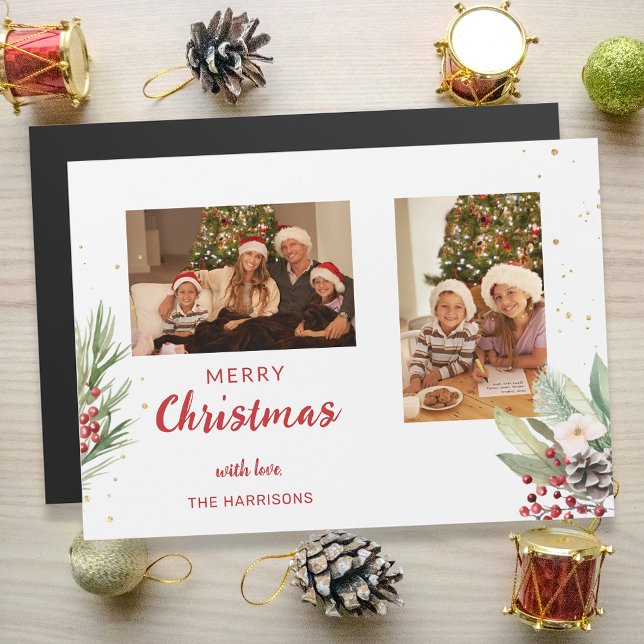 Duas Fotos Botânicas De Natal Com Aquarela Moderna (Criador carregado)