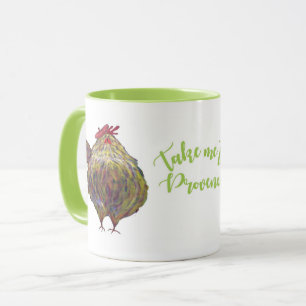 Duas galinhas gordas na caneca da boina