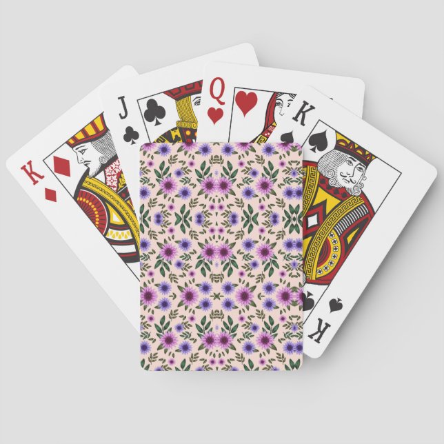 Duas imagens mostrando cartas de baralho com um fl (Verso)