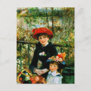 Duas Irmãs no Terraço por Renoir Cartão Postal