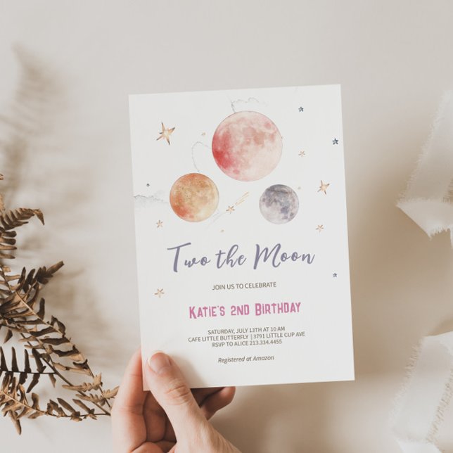 "Duas Luas" Convite de Aniversário do Espaço Exter (Criador carregado)