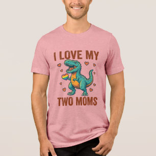 Duas Mães Orgulho Camisa Vector T-shirt Dinossauro