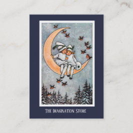 Duas meninas no cartão de visita imaginativo da