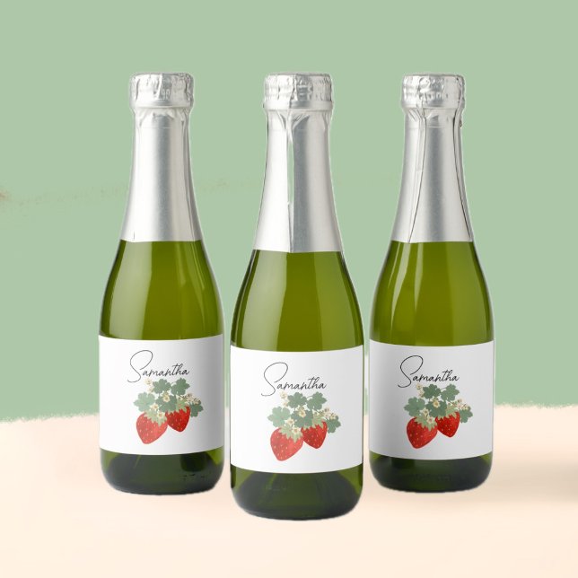 Duas Morangos Vermelhos com Folhas e Flores | Frut (Criador carregado)