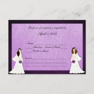 Duas noivas personalizadas Cartões RSVP de Casamen
