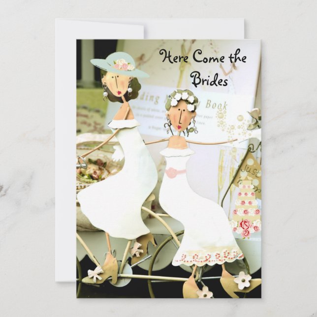 Duas noivas que Wedding o convite (Frente)