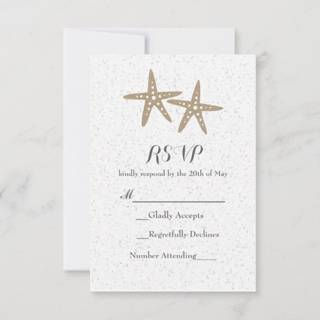 Duas Placa RSVP de Casamento de Chá de panela Star (Frente)